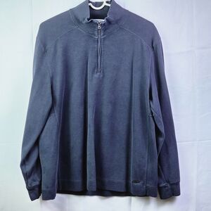 Vtg Calvin Klein Large Navy Blue Long Sleeve Cotton Pullover
